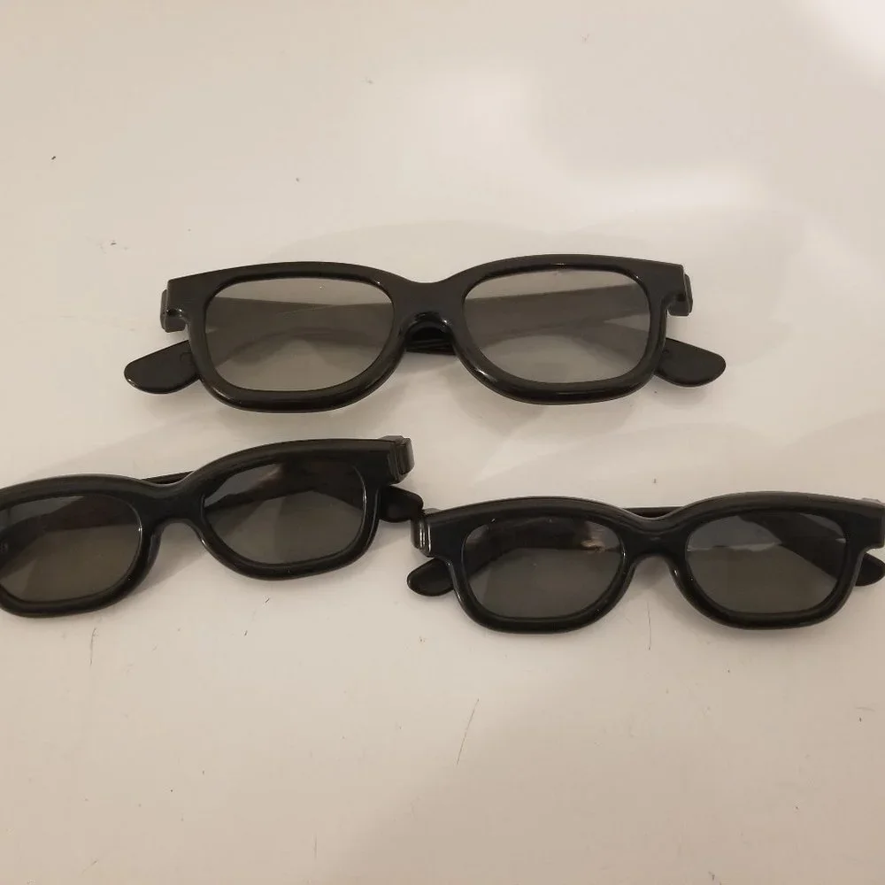 3D GLASSES 3 PAIR BLACK